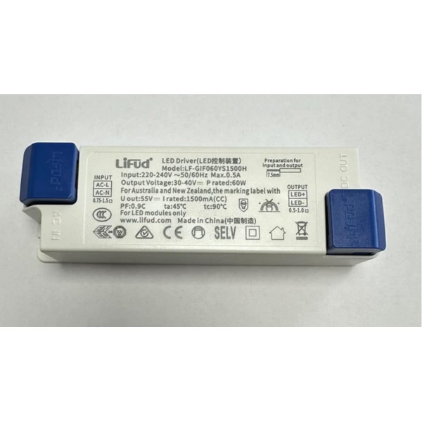 Lifud No Flicker 60W Female Driver1500mA for LED Ceiling Panels