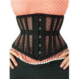 Women's Under bust Heavy Duty Steel Boned Waist Trainer Shaper Mesh Corset (3XL)