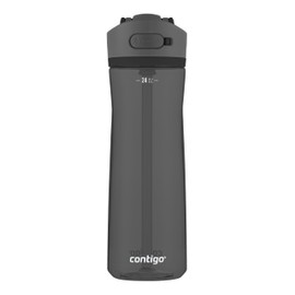 Contigo Ashland 2.0 Leak-Proof Water Bottle with Straw and Carry Handle, BPA-Free Plastic, Dishwasher Safe, Licorice, 24 oz (709 mL)