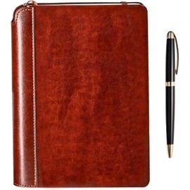 SETTINI® Lined Journal - Classic Journal for Writing Gift Set - Hardcover Vegan Leather, Unique Pen Holder, 192 Pages, 6" x 8.5" - Includes Pen and Gift Box - Birthday Gift for Men