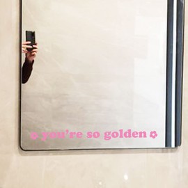 You're So Golden Vinyl Decal, Mirror Decal, Wall Decal, Vinyl Sticker, Mirror Stickers, Bathroom Sticker, Sticker Gift, Vinyl Gift, Pink, 13x1.2 inch