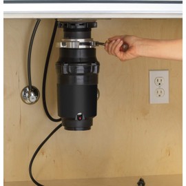 GE Disposall Continuous Feed 1/3 Horsepower Motor Garbage Disposer, Good for Grinding: Cooked Pasta & Fruit Peels, Easy Install Kit, Non-Corded, Recommended for 1-2 Person Homes, GFC320N