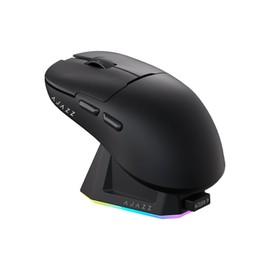 MAGIC-REFINER X AJAZZ AJ159P Kabellose Gaming-Maus Mit Magnetischem RGB-Ladedock, Gaming-Maus Für Kabelgebundene PCs 2.4G/USB-C, PAW3395-Sensor, 6 Einstellbare DPI Bis Zu 26000 Für PC/Mac-Schwarz