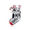 Annmors 925 Sterling Silver Festival Charm Mouse & Stocking Charm