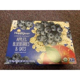 Happy Baby Organic Stage 2 Baby Food Apples Blueberries Oats Two 8 Count Boxes
