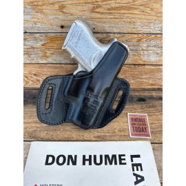 Don Hume H721 36-1 OT Black Leather Holster For GLOCK G26 G27 G33 26 27 33 - Left Plain Black Open 1 1/2" Belt Slots
