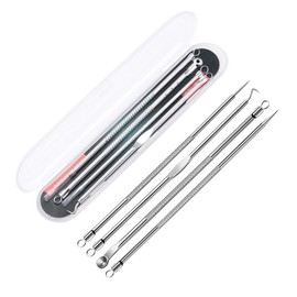 Facial Pore Blackhead and Whitehead Extractor Tool Remover 1 Sebum Extractor Set - Silver 10ea