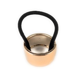 Rose Gold hinged genie style pony tail holder stretch elastic cuff cover 3/4 inch tall