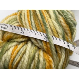 Bulky Wool Hand Paint Yarn Apricot, Green, Cream, Brown - 100% Wool 100 Gram (3.53 Ounces) 120 Meters (131 Yards)