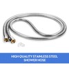 Shower Hose 1m(39"), Chrome Stainless Steel Shower Pipe, Anti-Kink and