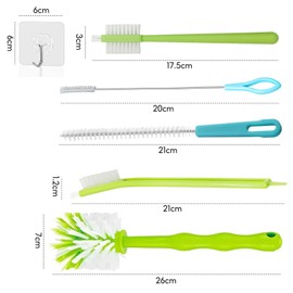 Mixtopfbürste, 10Pcs Reinigungsbürste für Thermomix, Mixtopfbürste Messerbürste mit Tassenbürste für Flaschen Tassen Pfannen Heißkochtöpfe Mixer (Grün)