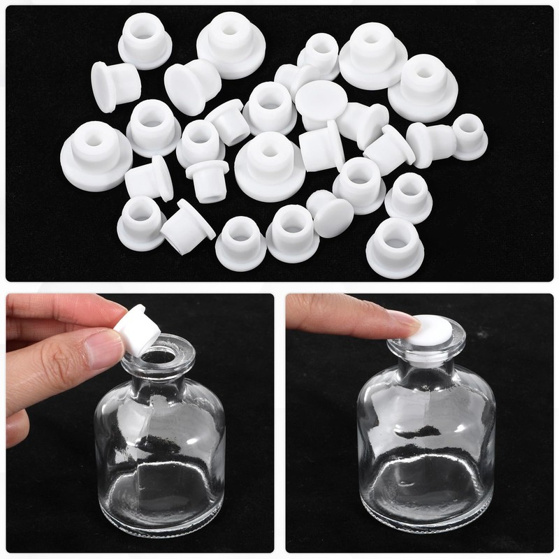 30 Pcs Salt and Pepper Stoppers Plugs, Silicone Salt and