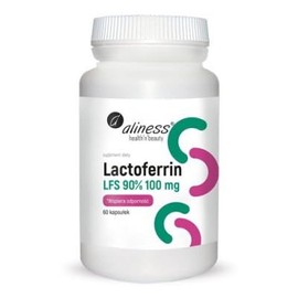 Lactoferrin 100 mg 60 Capsules Gastric Acid Resistant, Natural by Aliness Iron Supplier for the Immune System, High Dose