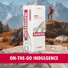 Almond Roca Case of 15 Cherry Mountain Bars - 1.6oz Individually Wrapped Chocolate Candy Bite Size Bars - Chocolate Candy with Peanuts Pieces and Creamy Cherry Center