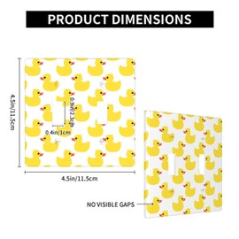 Moslion Duck Toy Double Toggle Wall Plate Cute Animal Shower Ducks 2-Gang Light Plug Protector Device Mount Cover Living Room Bedroom