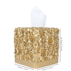 Hymmah Modern Square Tissue Box Cover Holder,Bathroom Accessories Decor Unique Design Tissue Box Cover for Bathroom Vanity Counter Tops Also Great for Bedrooms and Living Rooms