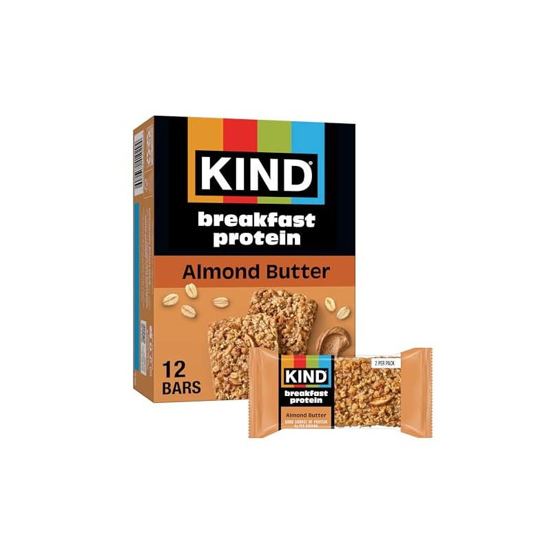 KIND Breakfast Protein Bars, Almond Butter, Gluten Free, Low Sodium,