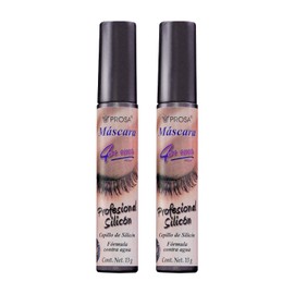 GAERO GLOBAL SOLUTION Rimel Mascara para Pestañas Prose Profesional Silicon by Gaero Shop  Kit de 2 Piezas 13 Gr Cada Una  4 en uno  Color Negro...   