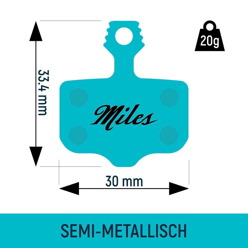 Miles Racing E-Bike Disc Brake Pads Organic for Avid Elixir