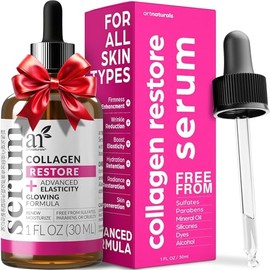 ArtNaturals - Suero de colágeno potenciador para la cara, antienvejecimiento, reduce las arrugas y aumenta el colágeno, cura y repara la piel, mejora el tono y la textura, ácido hialurónico y vitamina E, 1 onza.
