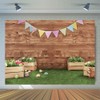 WOLADA 8x6ft Easter Wood Wall Backdrop Spring Baby Shower Photography