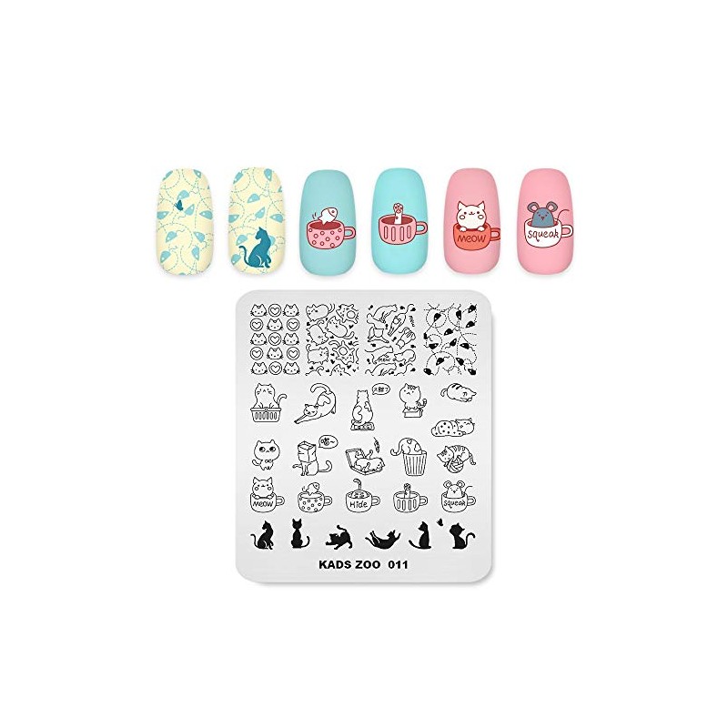 Alexnailart Nail Stamping Plate Creative Cartoon Animal Theme Image Design