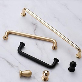 Drawer Door Handle, 1 Piece Minimalist Heavy Duty Kitchen Cabinet Cabinet Door Knobs with Screws Black 96mm