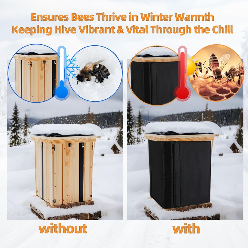 MLNSUNNY Winter Bee Hive Wrap,Fits 8 & 10 Frame Hives,Crafted