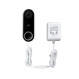 OhmKat Video Doorbell Power Supply- Compatible with Nest Wired and Battery - No Existing Wiring Required - Transformer, Adapter, Power Kit & Supply All in One (White)