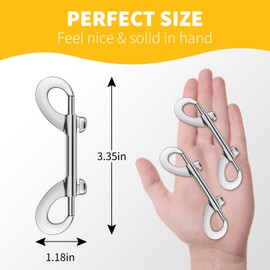 15PCS Double Ended Bolt Snaps Hooks Metal Clips for Large Dogs Zinc Alloy Trigger Chain Key Holder for Linking Key Chain Dog Leash Collar Pet Sling Feed Buckets/Horse Feed/Hammocks(Silver,3.5 Inch)