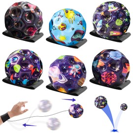 TZQFROCE Astro Jump Ball Pack of 6 Space Ball Moon Ball Jumpball Kids Mini Jumper Ball Bouncy Balls Toy Gifts for Children Outdoor Interactive Toy for Stress Relief