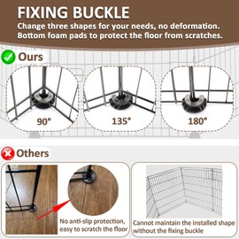 X-ZONE PET Foldable Metal Pet Playpen with Top Cover, Portable Indoor/Outdoor 8 Panel Play Pen Temporary Pet Fence Heavy Duty Wire Exercise Pen for Dogs Cats 24'' H