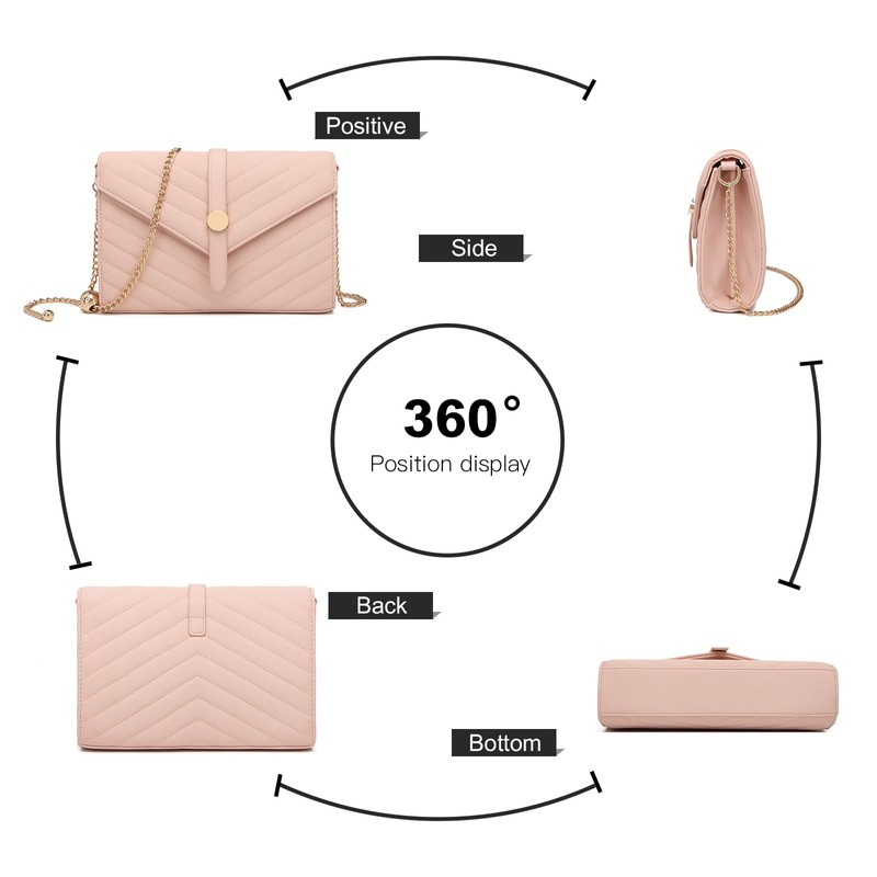 Miss Lulu Women's Clutch Elegant Evening Bag Envelope Shoulder Bag
