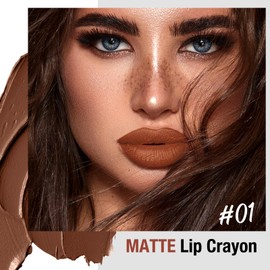 Boobeen Matte Nude Lipstick Lip Liner, hochpigmentierter, samtiger, cremiger Lippenstift Lipliner für Frauen, matte Lippenfarbe mit glatter, voller Deckkraft
