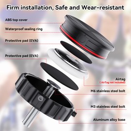 DDJ Hidden Bike Stem Cap Mount for AirTag | 1-1/8" & 1-1/4" Dual Size | Anti-Theft GPS Tracker Holder with Locking Screw | Waterproof Bike Accessory for Mountain/Road Bikes