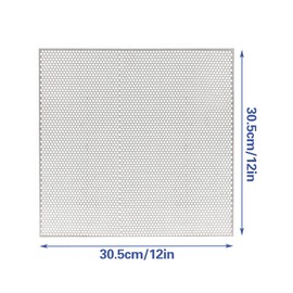 2 PCS Perforated 304 Stainless Steel Sheet, 12 x 12 Inch Metal Mesh Screen Plate for Ventilation Grill Smoking, 0.06 Inch Thickness (1.5 mm), Indoor & Outdoor Use