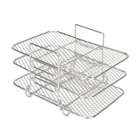 Airfryer Zubehör für Ninja Heißluftfritteuse Foodi Dual Zone AF300EU / AF400EU, Air Fryer Rack, Grillrost für Ninja, 304 überzogener Edelstahl