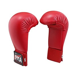 Playwell Martial Arts Karate Competition Vinyl Sparring Mitts, Gloves - Red (Large)