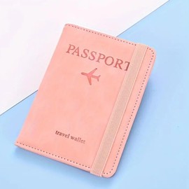 eBoutik - RFID Blocking Passport Holder & Travel Wallet Organiser - PU Leather Document Case for Cards and Boarding Passes Cover for Men & Women (Pink)