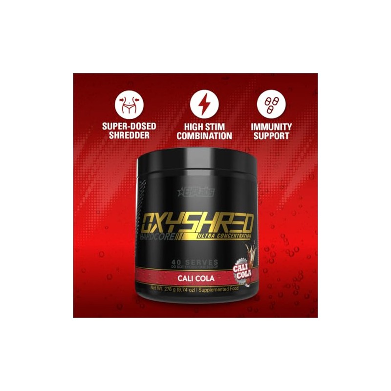 EHPlabs OxyShred Hardcore Polvo termogénico para preentrenamiento para triturar, polvo