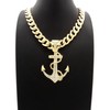 Fashion 21 Hip Hop Iced Out Anchor Pendant 11mm 20"