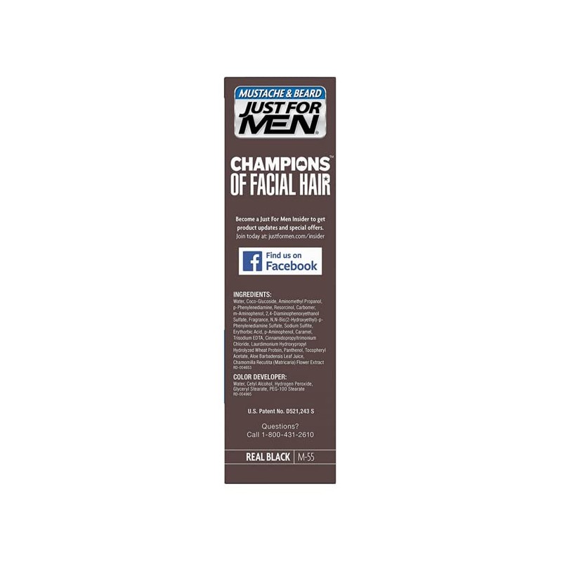 Bigote y barba de gel de color negro real M-55