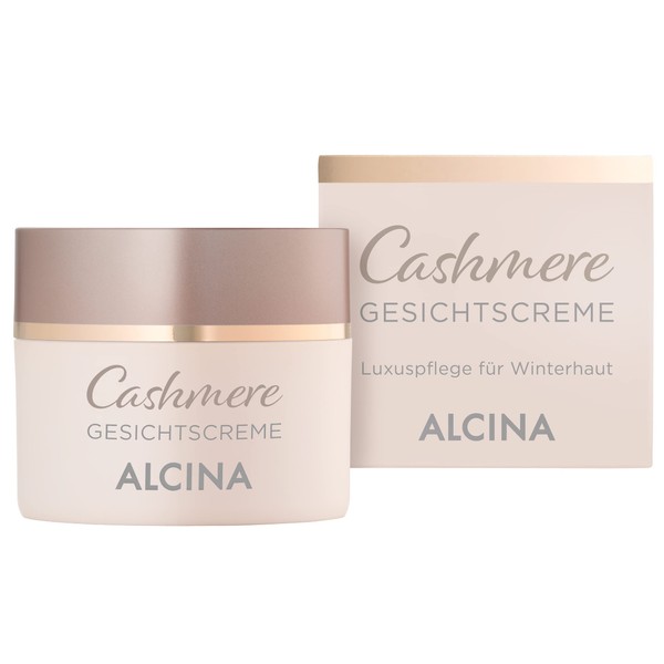 ALCINA Cashmere Face Cream - 1 x 50 ml - Smooths Dry and Stressed Winter Skin - With Elegant Cashmere Extract