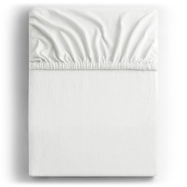DecoKing Fitted Sheet 100% Cotton Jersey Box Spring Bed Fitted Sheet White Amber Collection