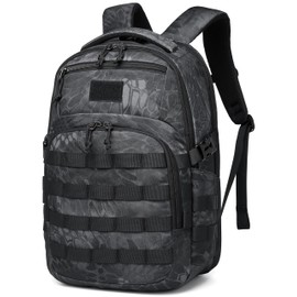 Wotony Military tactical backpack, backpack for men black tactical backpack small assault bag (Python Black, 18.5 inch)