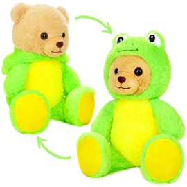 BRUBIES Teddy Frog - 25 cm Teddy Bear in Frog Costume with Hood - Plush Toy for Cuddly Adventures - Cuddly Toy Gift for Children