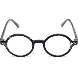 The Scholar Round Readers Reading Glasses for Men and Women, 3.00 Marbled Black