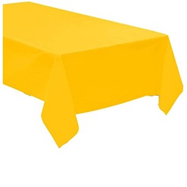 3 Pack Plastic Tablecloth Rectangle 54" X 108" Premium Disposable Table Cover for Party Birthday Wedding (Yellow)