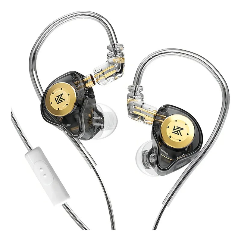 Audífonos in-ear KZ EDX Pro Gamer Con Micrófono color negro