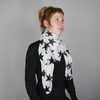 Freak Scene Cotton Scarf - Stars 8 cm white -